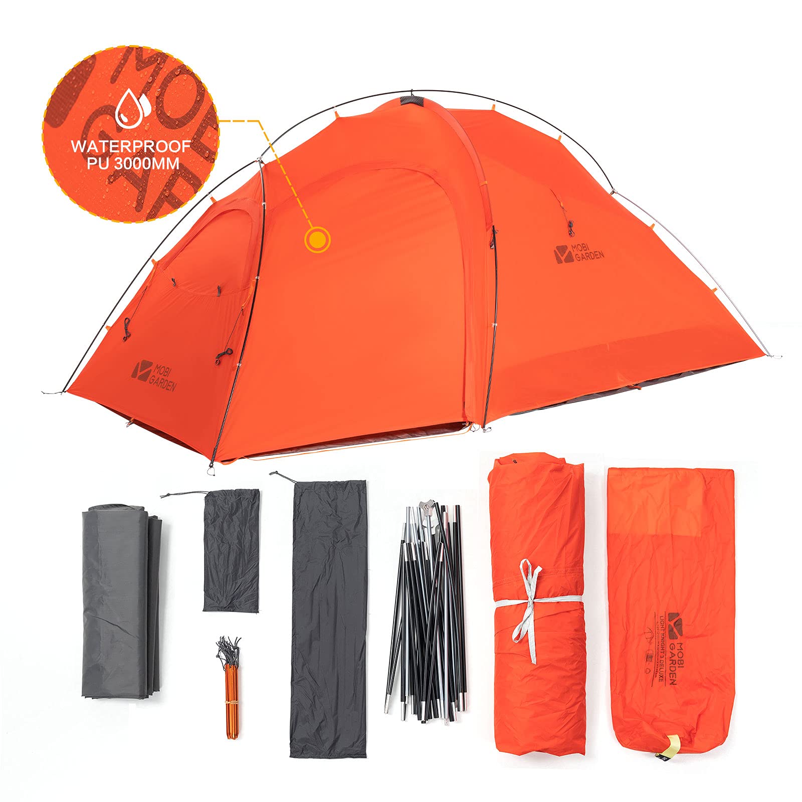 MOBI GARDEN Camping Tents 2-3 Person Ultralight Backpacking Tent
